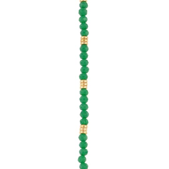 Green Glass Rondelle Beads &#x26; Spacers, 4mm by Bead Landing&#x2122;